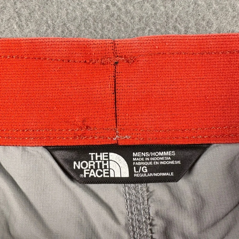 The North Face Mens Class V Pull-On Shorts Grey Orange Hiking Nylon L TCV4